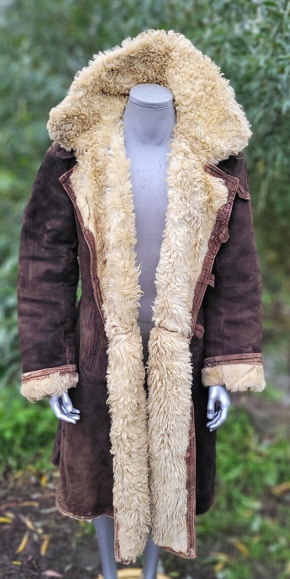 Vintage Military Coat Made Natural Sheepskin Northern Military Etsy