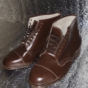 Vintage rare military leather boots with laces highest command staff USSR