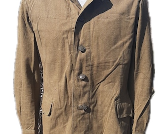 Vintage 1970s khaki cotton jacket, classic M69 style retro workwear shirt jacket