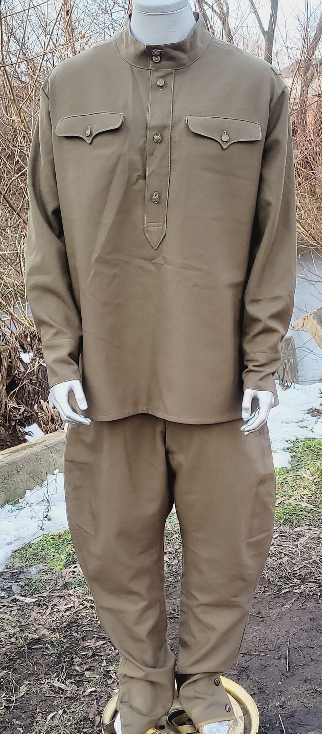 Vintage Military Uniform Tunic and Riding Breeches Red Army