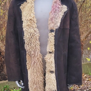 Vintage winter fur coat natural sheepskin USSR
