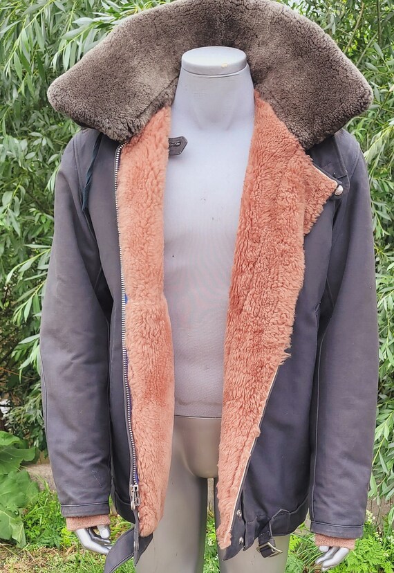 Vintage rare military fur jacket with hood for highest command staff Generals Army USSR View 5
