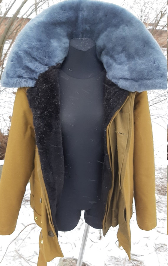 Military winter fur jacket tank troops highest com