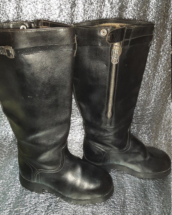 Soviet military winter leather boots USSR Air Forc
