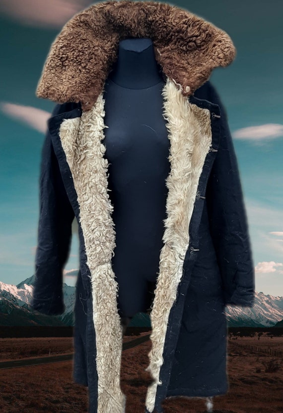 Soviet winter fur coat USSR army