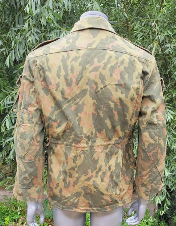 Vintage green patterned field jacket, 1990s cotto… - image 6