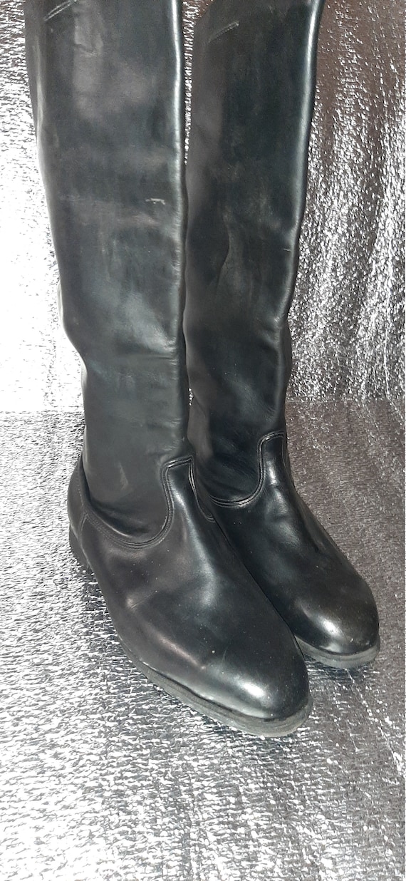 Vintage Military Officer Chrome Boots Soviet Army… - image 1