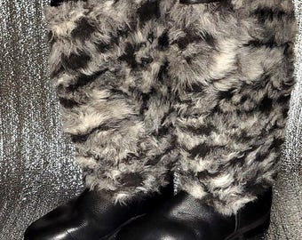 Stivali alti invernali in pelliccia stile artico vintage da collezione
