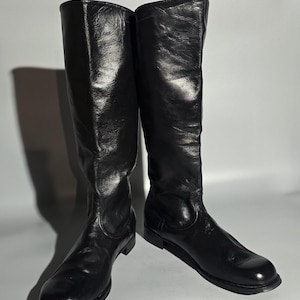 Vintage Militär Original Leder Chrom Stiefel seltene Größe 48/50 UdSSR Armee Y