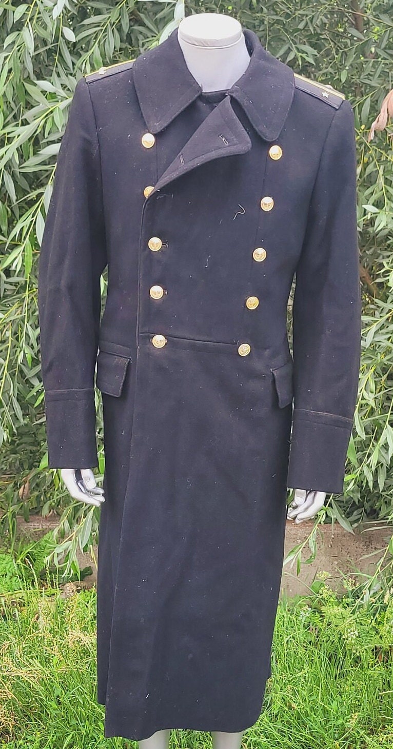 Military Black Sixth Coat Overcoat Navy USSR Ireland