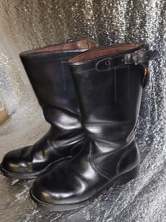 Vintage military red leather boots German army GDR Gem