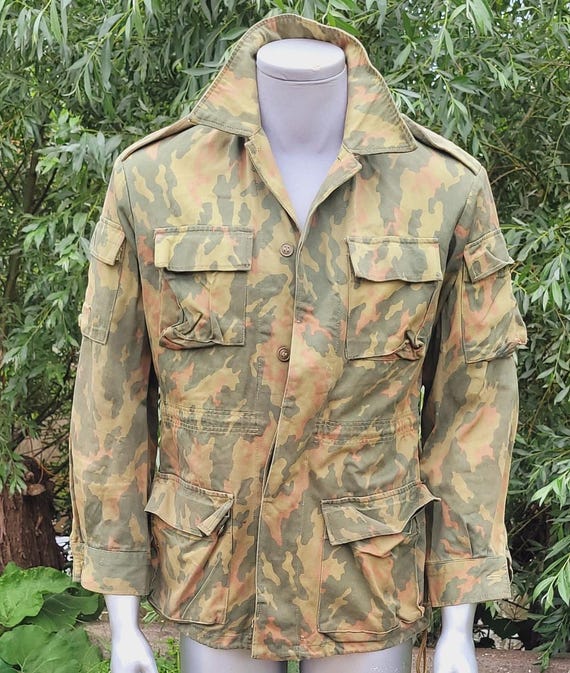 Vintage green patterned field jacket, 1990s cotto… - image 5