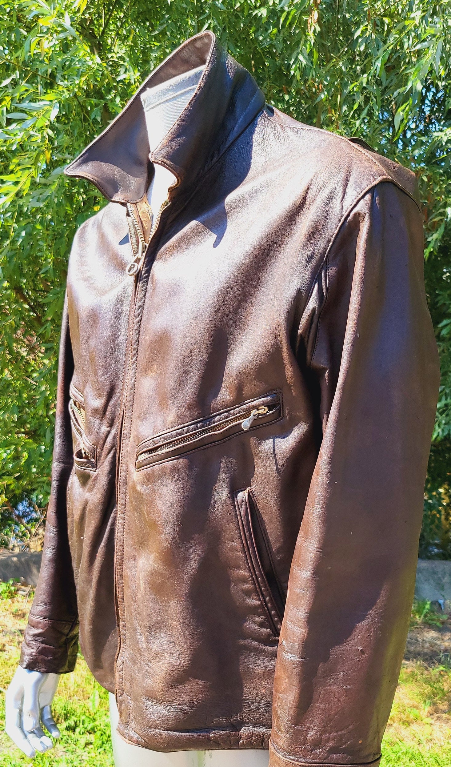 Military Vintageドイツ軍　LEATHER JACKET German WWII Military Jacket Leather Field Jacket German
