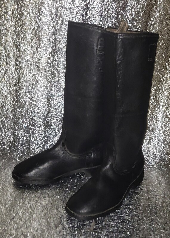 Women's leather military boots Soviet army USSR Gem
