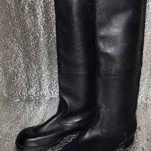 Vintage deutsche seltene Militärlederstiefel Oberkommando DDR