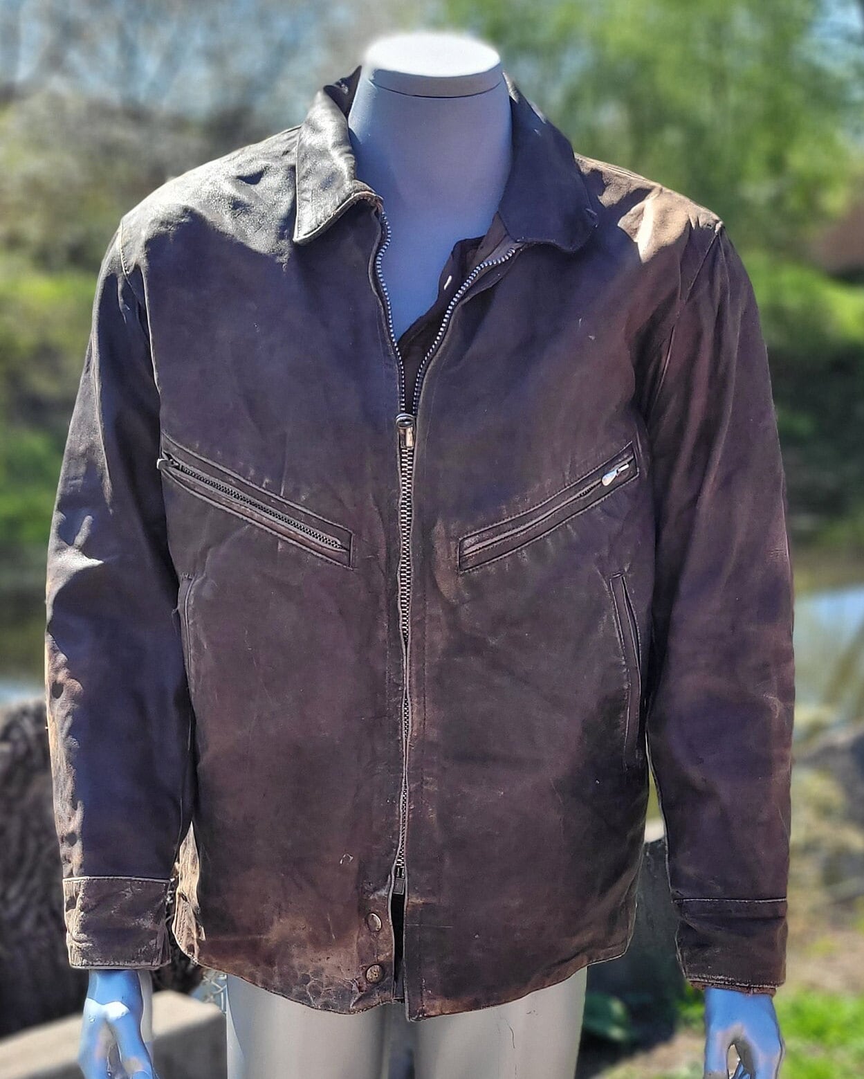 Online Vintage Store, 70's Distressed Pilot Bomber Jacket