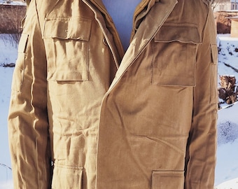 Vintage winterjas, uitneembare voering, warme bovenkleding uit een vervlogen tijdperk, Sovjet-Unie