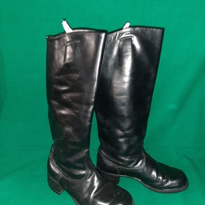 Soviet Leather Chrome boots for Officers USSR military high shoes Riding boots. image 1