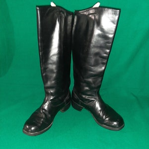 Soviet Leather Chrome boots for Officers USSR military high shoes Riding boots. image 3