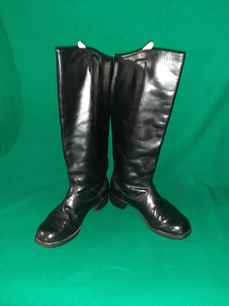 Soviet Leather Chrome boots for Officers USSR military high shoes Riding boots. image 3