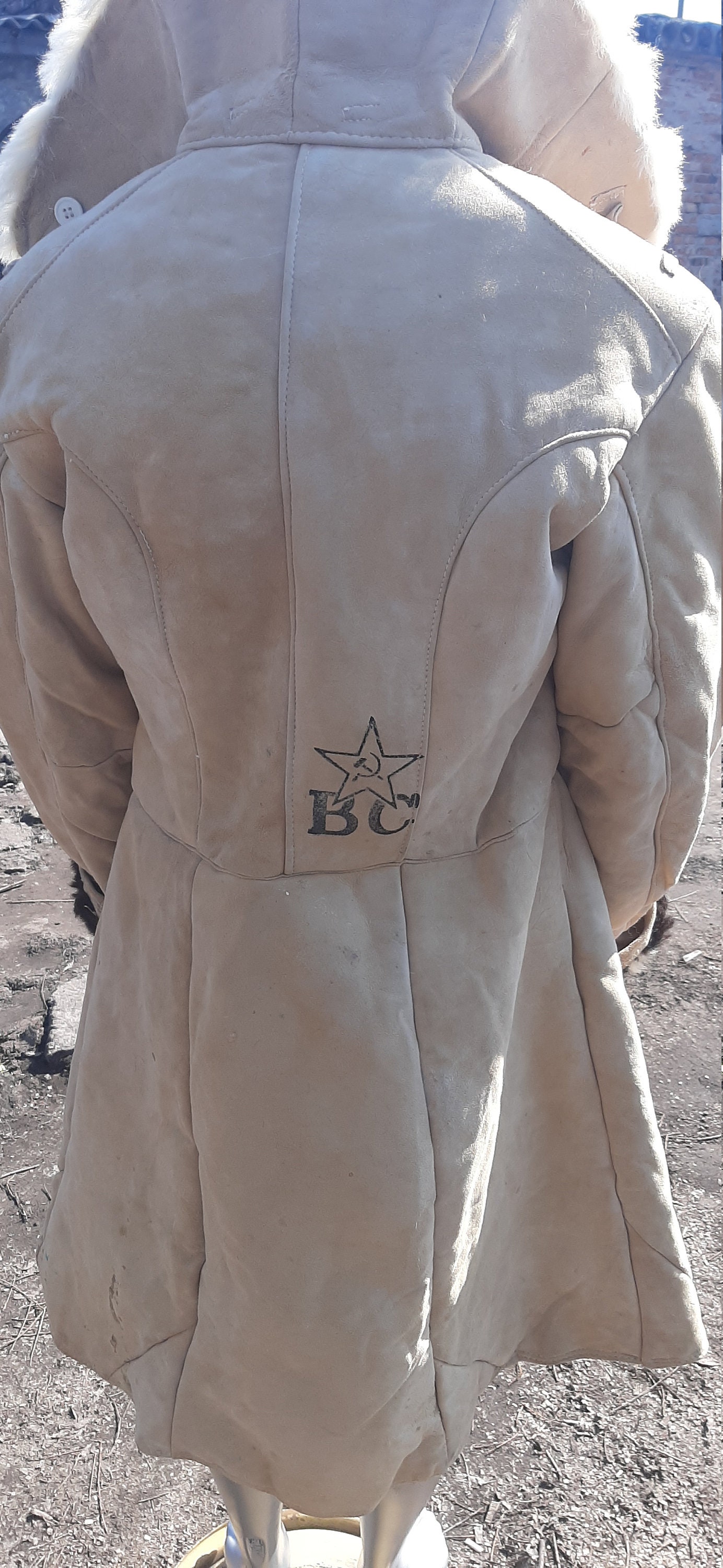 ヴィンテージオリジナル冬毛皮本物のシープスキンコート毛皮コート