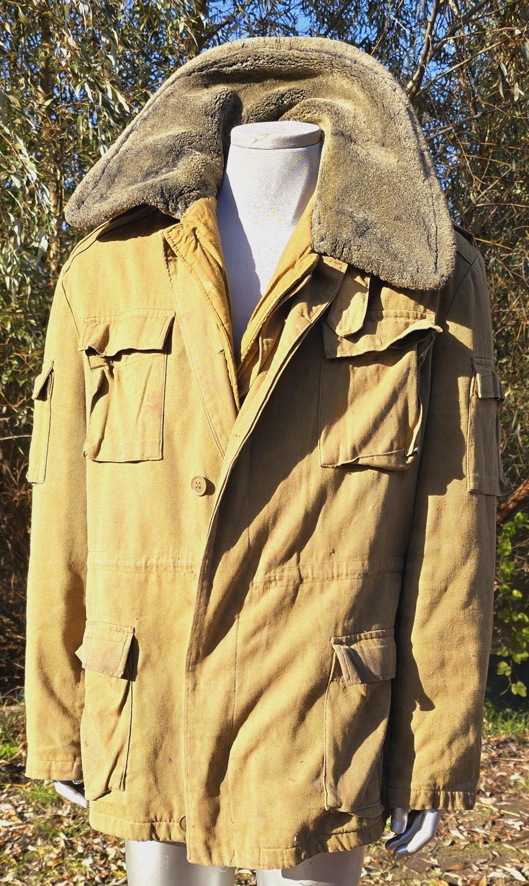 Vintage Military Combat Jacket Afghan War Peacoat AFGHANKA