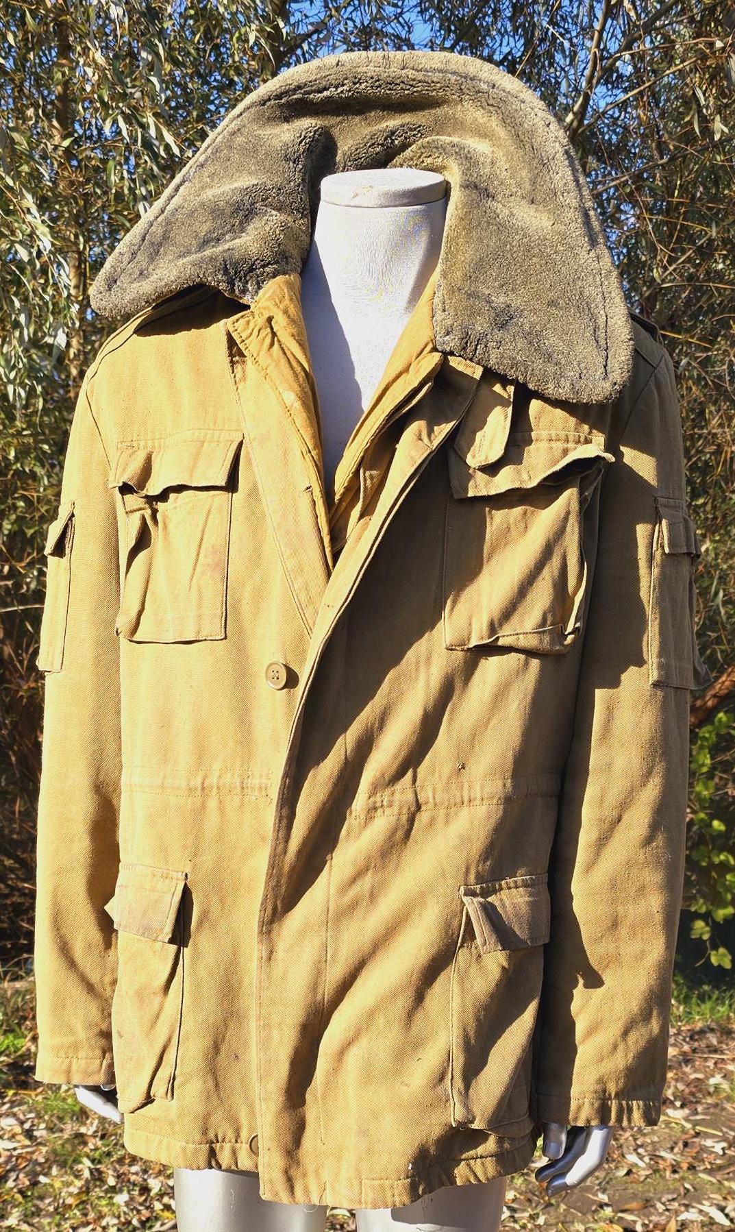 Vintage Military Combat Jacket Afghan War Peacoat AFGHANKA