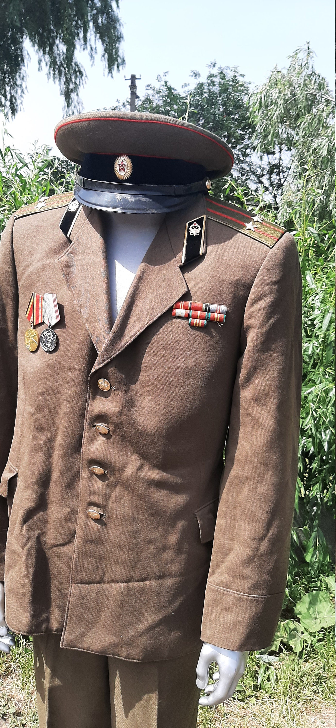 ★ＣＣＣＰ★ソビエト軍/ソ連軍＊将校用シープスキンコート（実物） ヴィンテージ ソ連軍将軍用オーバーコート ソ連スエードレザー