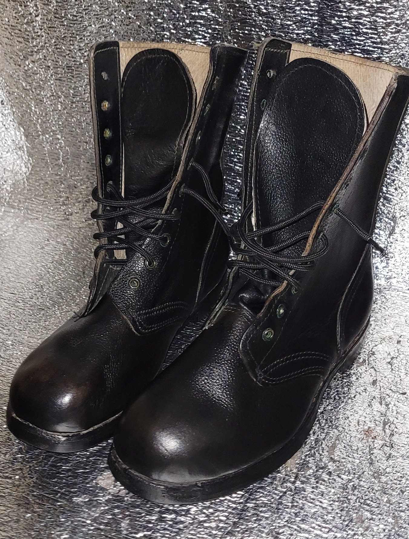 Vintage Rare 1990s Army Lace-up Combat Leather Combat Boots