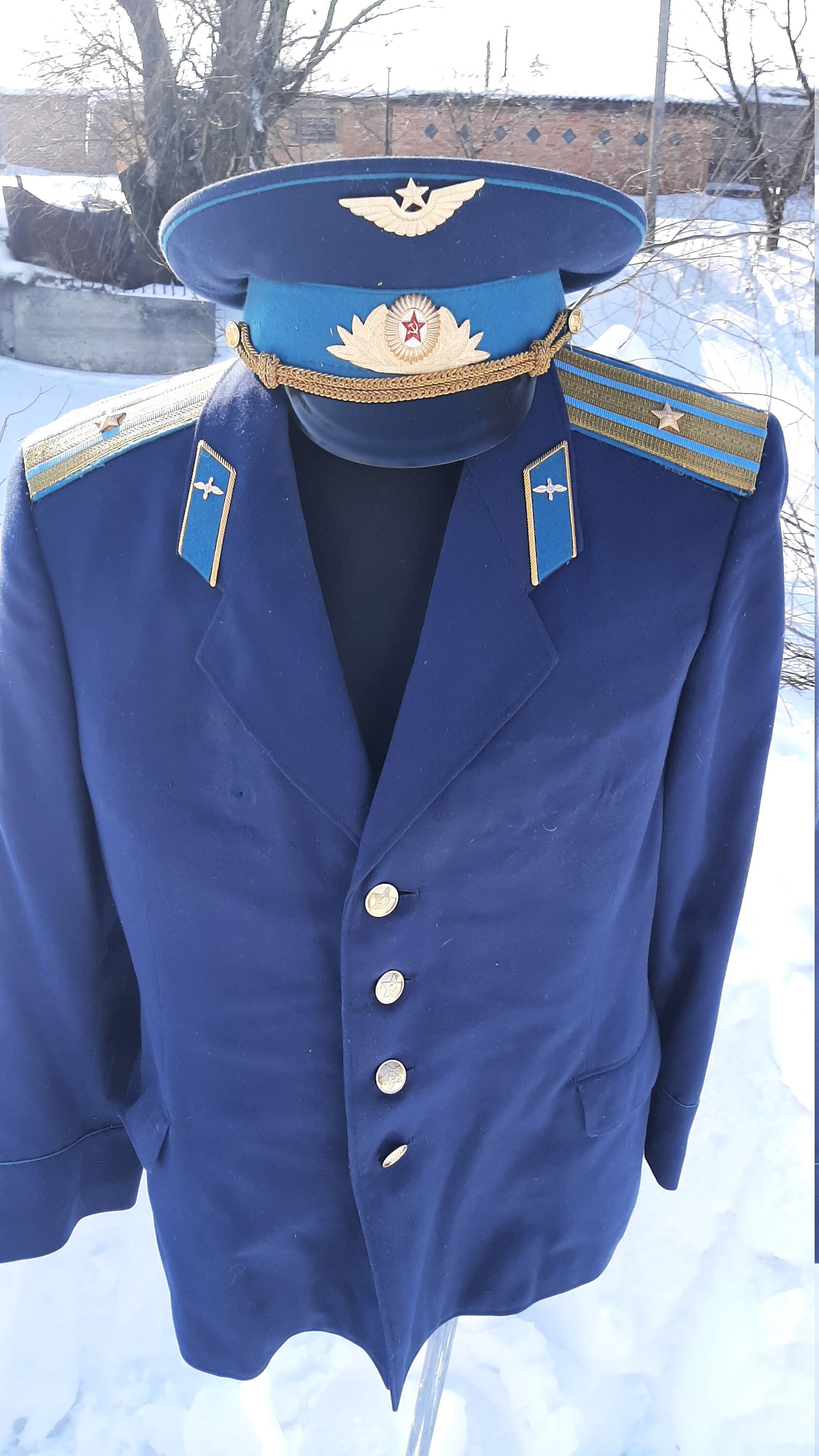 ソ連　海軍　軍服　上下　制帽　勲章フルセット ソビエト連邦人民警察 制服＆制帽セット ソ連 ソ連軍 軍服 軍帽