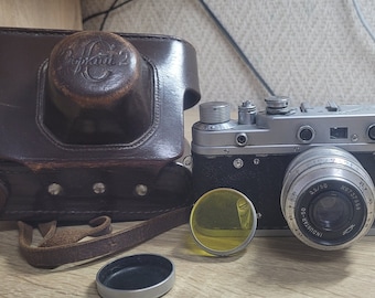 Macchina fotografica vintage Zorkiy 2S con custodia, telemetro da 35 mm