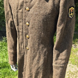 Military wool coat soldier&#39;s greatcoat USSR