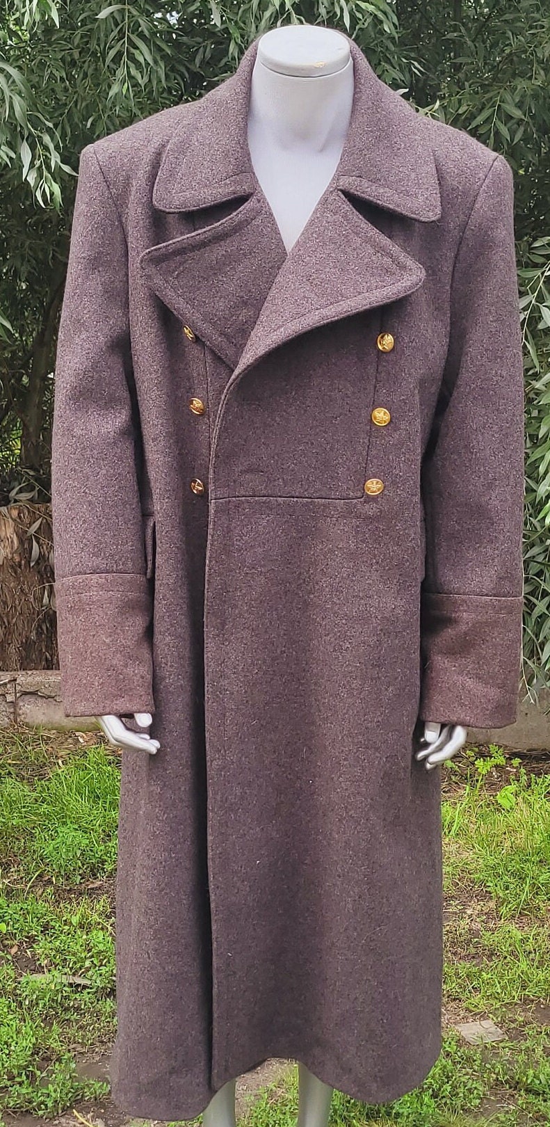 Vintage woolen casual winter coat highest command staff USSR army 1970s