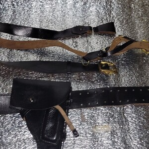 Genuine Vintage French Army Leather Pouch With Belt Loops – Used, Defective Condition