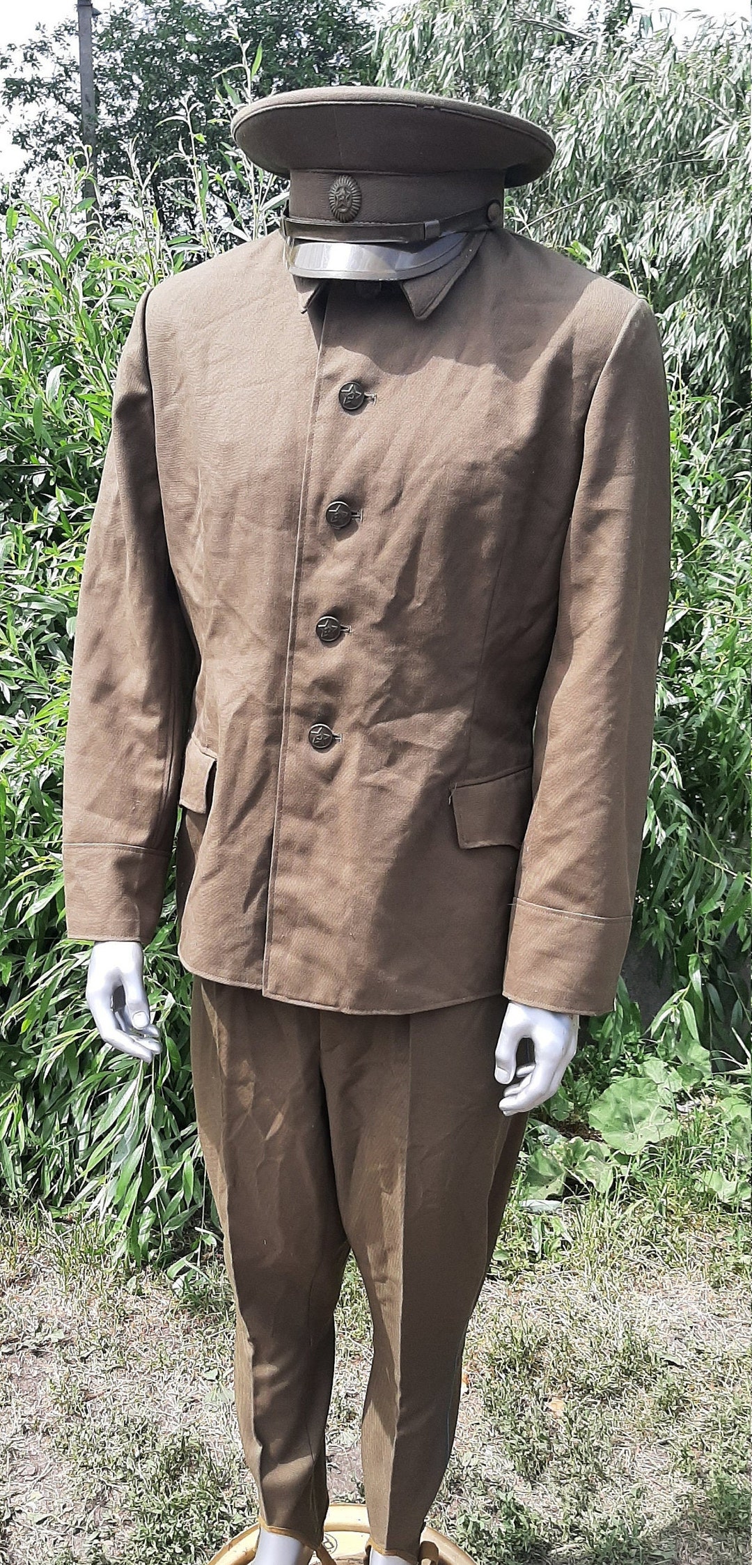 Soviet Military Field Uniform With Cap Officers USSR Breeches With Blue ...