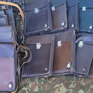 Vintage military leather field tablets USSR army
