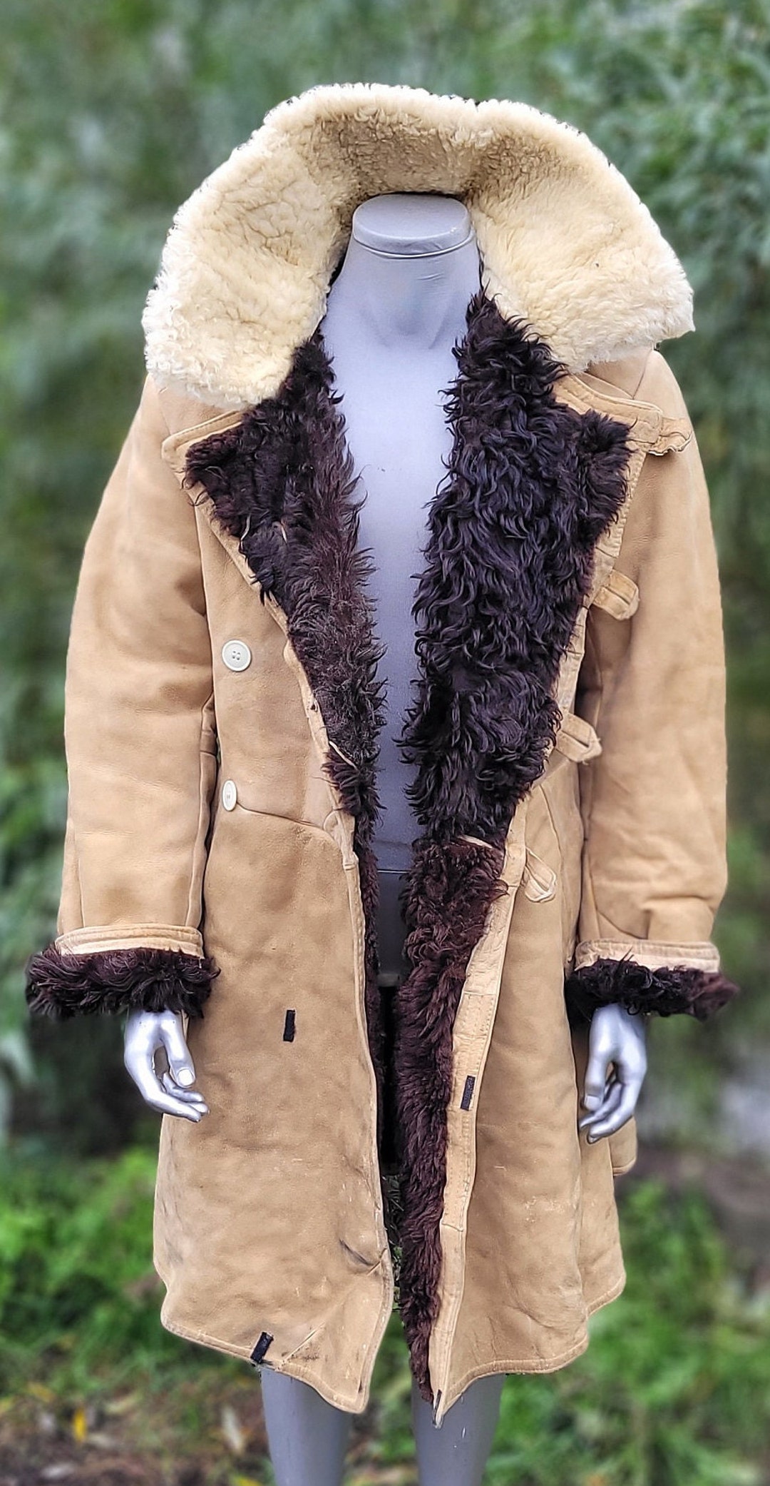 Military Winter Coat BEKESH From Natural Sheepskin Soviet Army Etsy