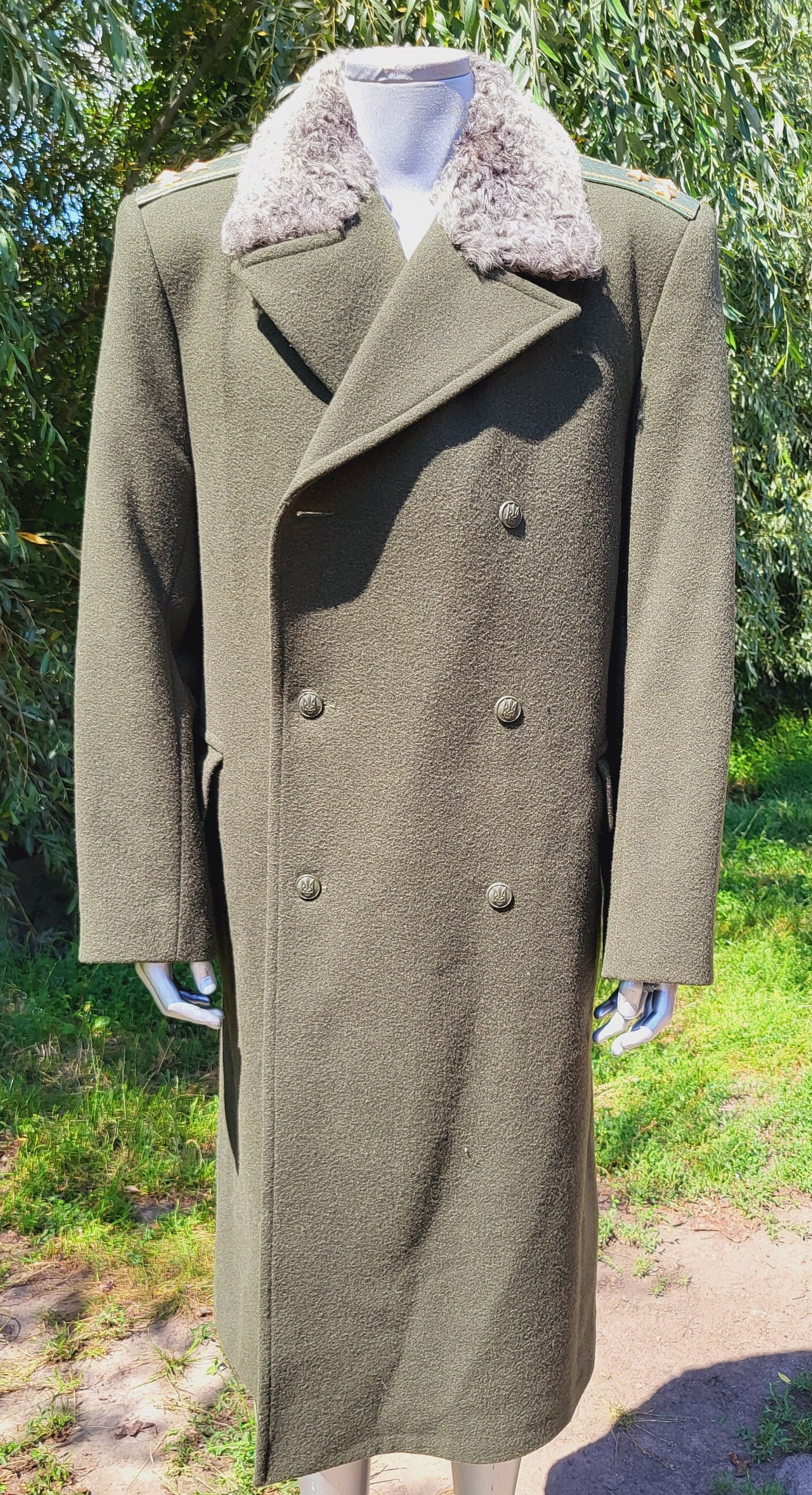 【archive】90's WOOL DOUBLE BREASTED COAT Vintage Long Wool Coat, Double Breasted, 1990s Retro Style, Soviet