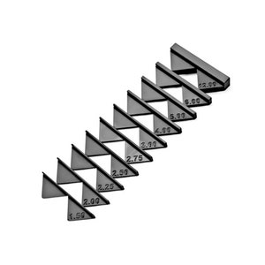 製本コーナーカット治具セット - 10個（1.5、2、2.25、2.5、2.75、3、4、5、6、12mm）