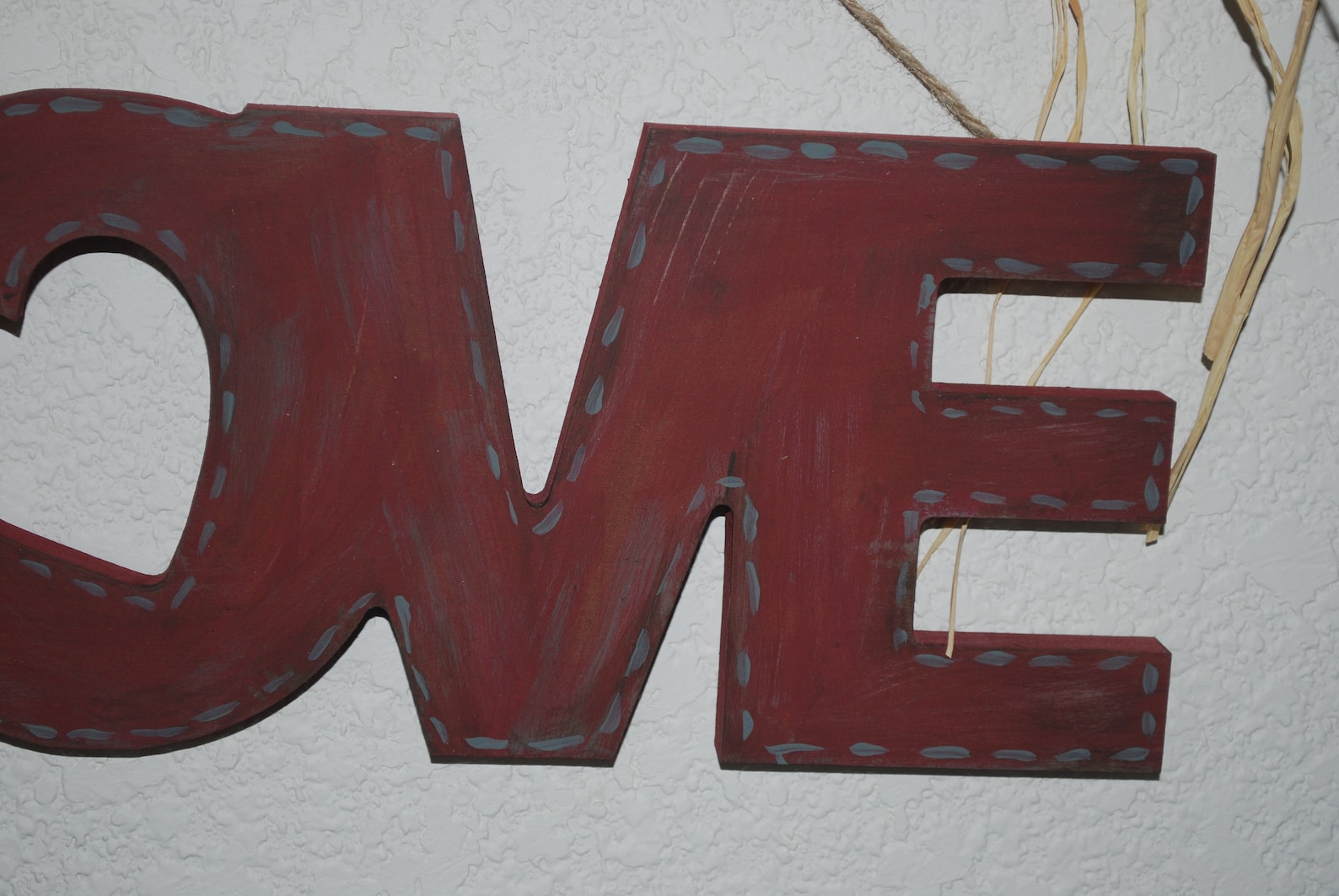LOVE Wooden Word Wall Art Wood Love Wall Hanging Home Decor Etsy