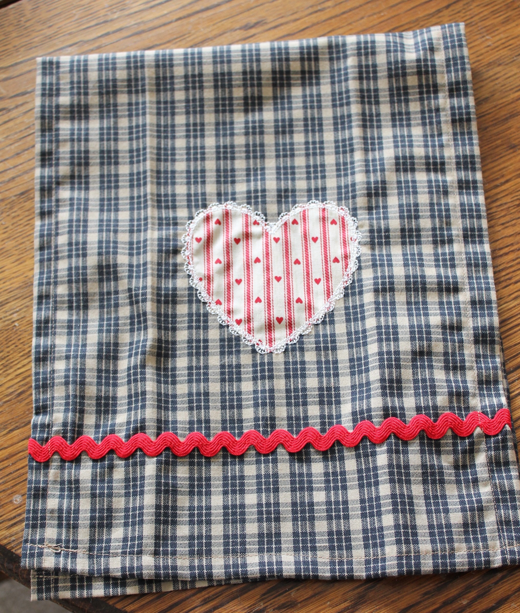 Cotton heart dish towel Etsy