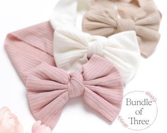 Baby Girl Headband & Bows Set, Soft Baby Headbands, Bow Bundle Hairband Hairbow, Baby Shower Gift, Newborn Headbands, Baby Girl Gift,
