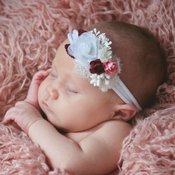 Baby Headbands, Newborn Headband, Baby Flower Headband, Newborn