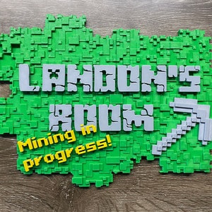 3D Minecraft Name Sign- Minecraft Inspired - Custom Personalized Kids ...