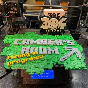 3D Minecraft Name Sign- Minecraft Inspired - Custom Personalized Kids ...