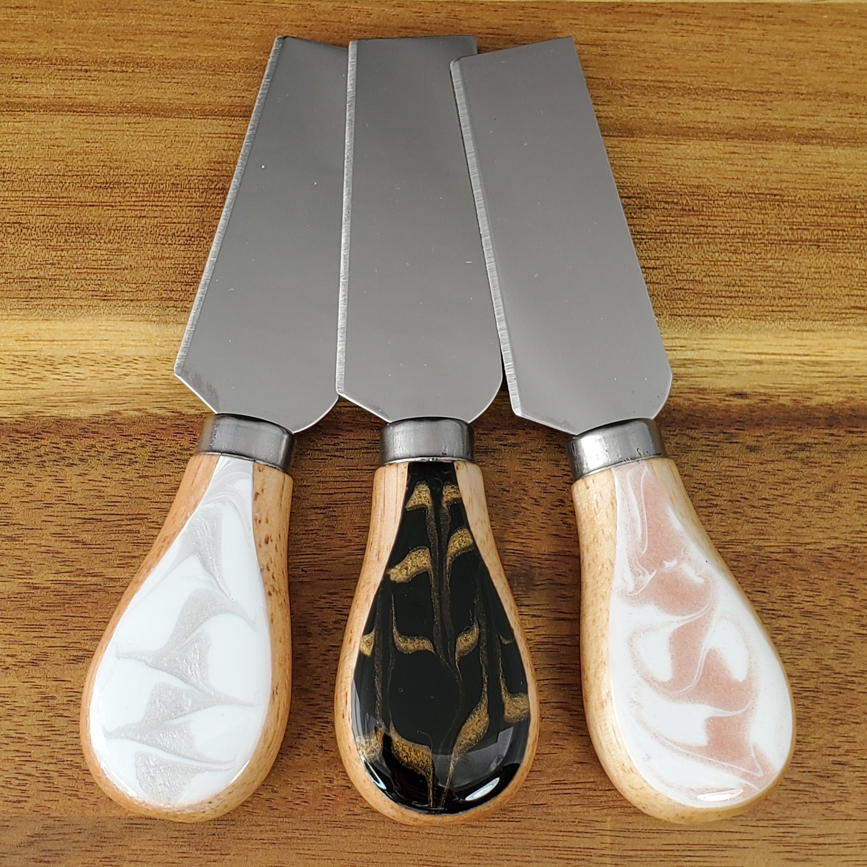 Cheese Knife Set With Gift Box, Deep Purple With Metallic Accents, 3 Design  Patterns, Resin Decorated, Perfect Gift 