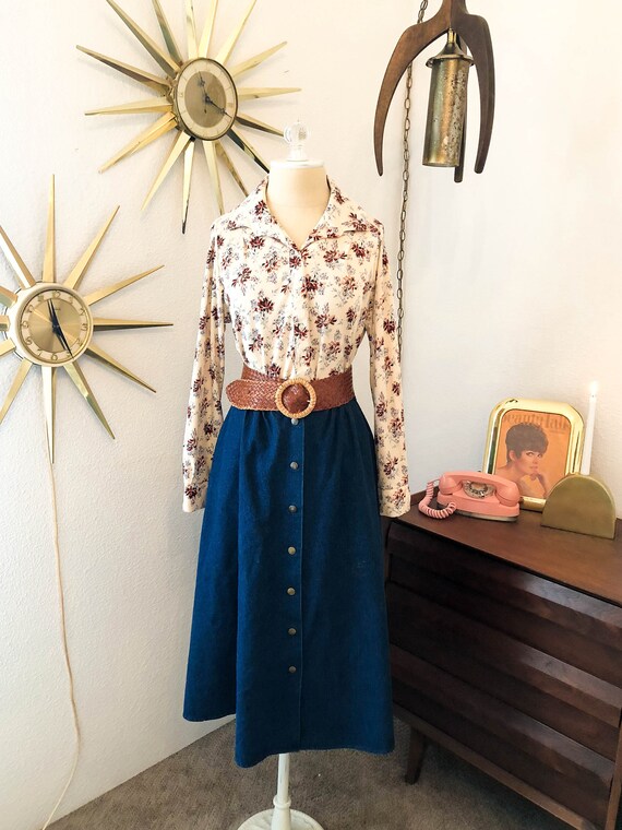 Vintage 60s/70s Collared Floral Button Up