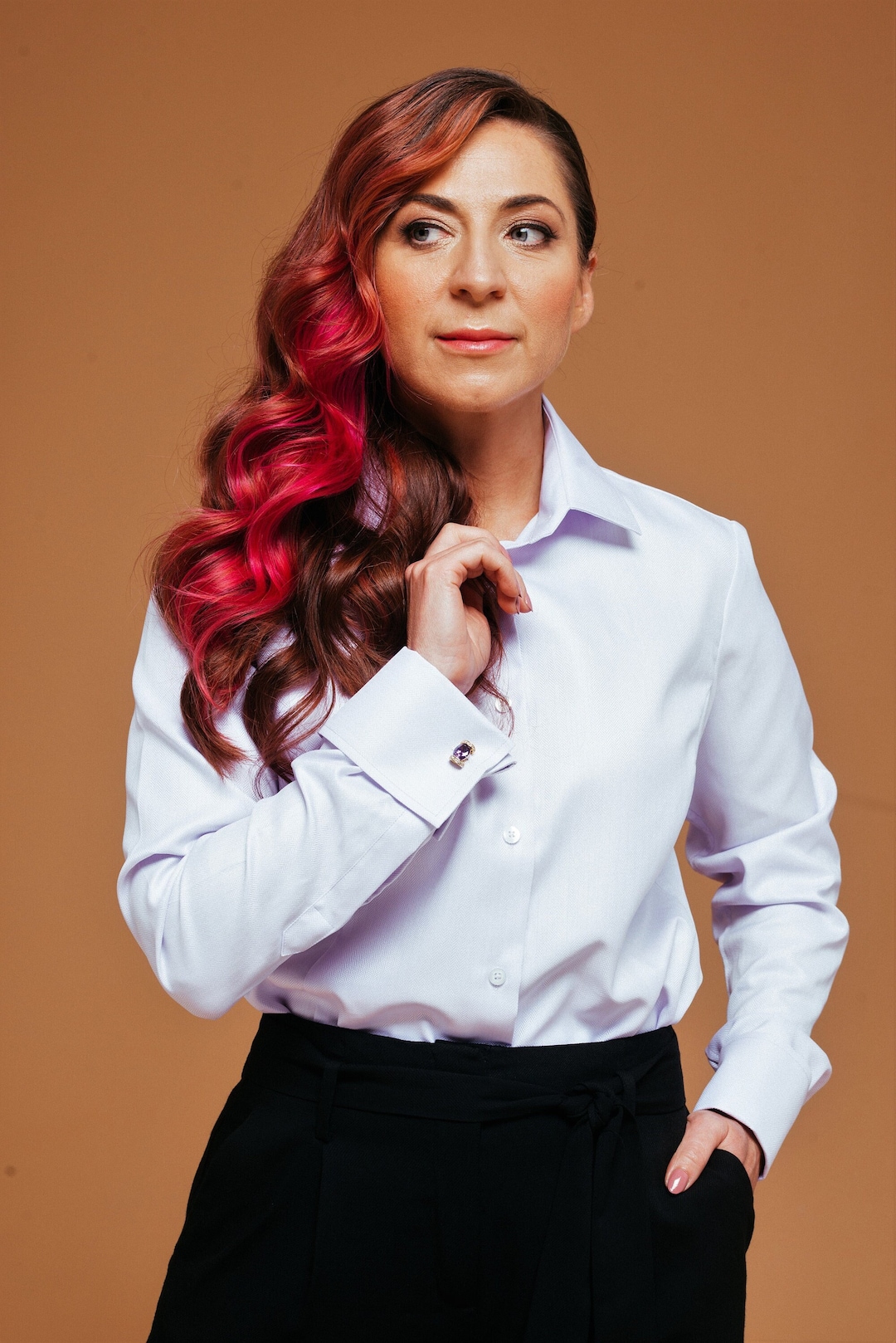 Buy Elegant Purple Blouse for Women, Office French Cuff Blouse, Business  Casual Lilac Shirt Women, Womens Clothing Tops Button Down Online in India 