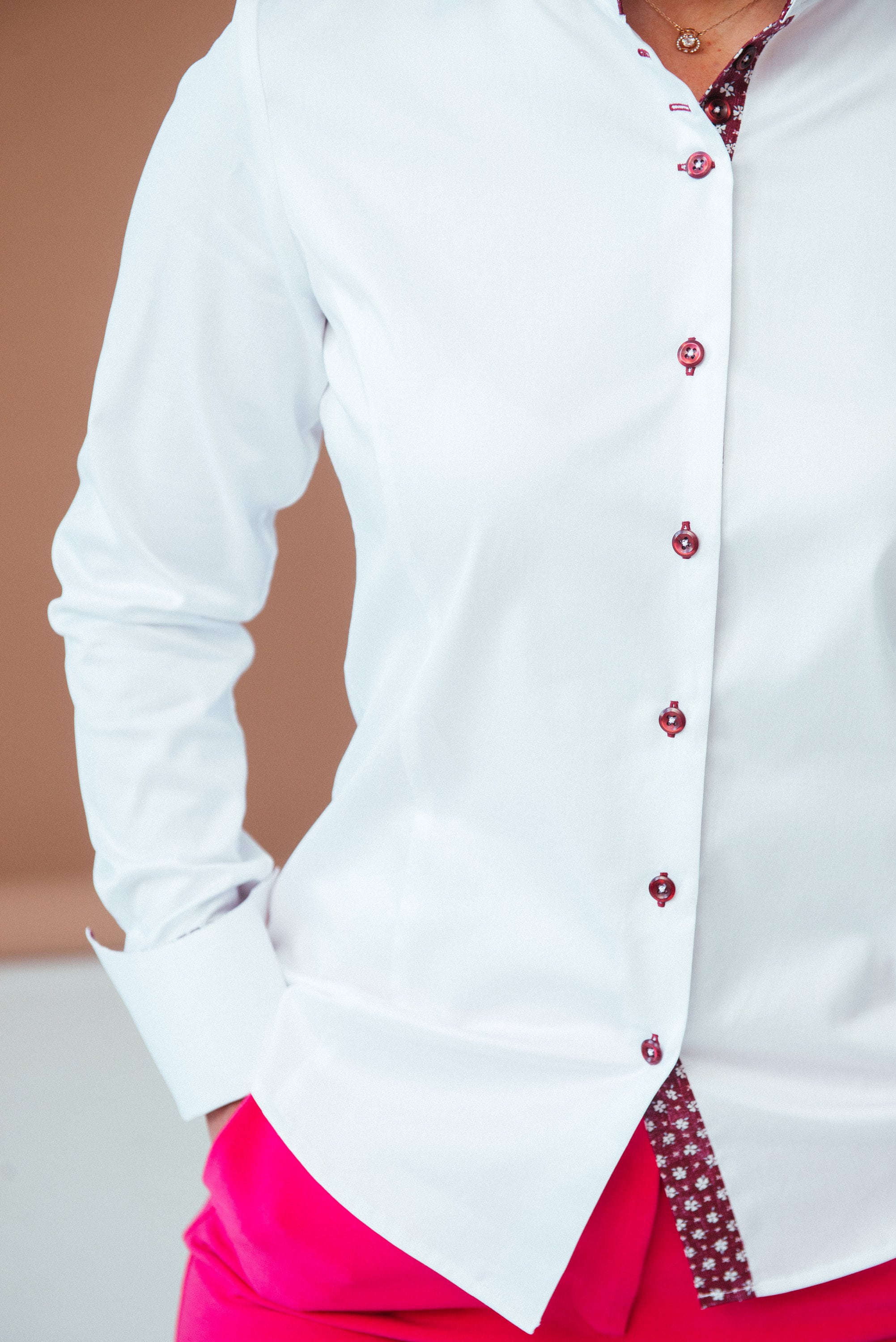 Camicia da donna con bottoni, a maniche lunghe, con bottoni, stile casual, Multicolore, M