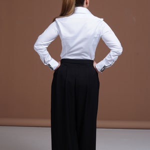 Luxury tailored white shirt with floral design touches